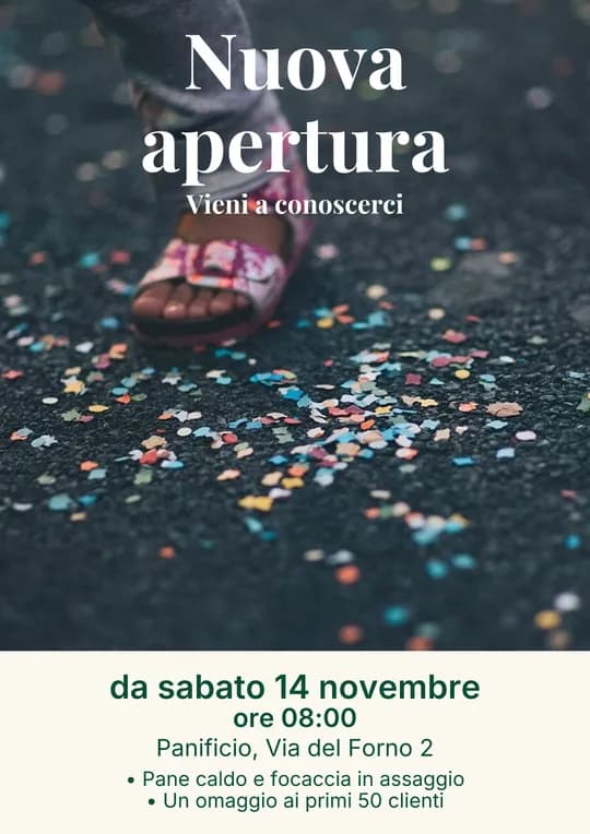 Modello di locandina: Nuova apertura panificio