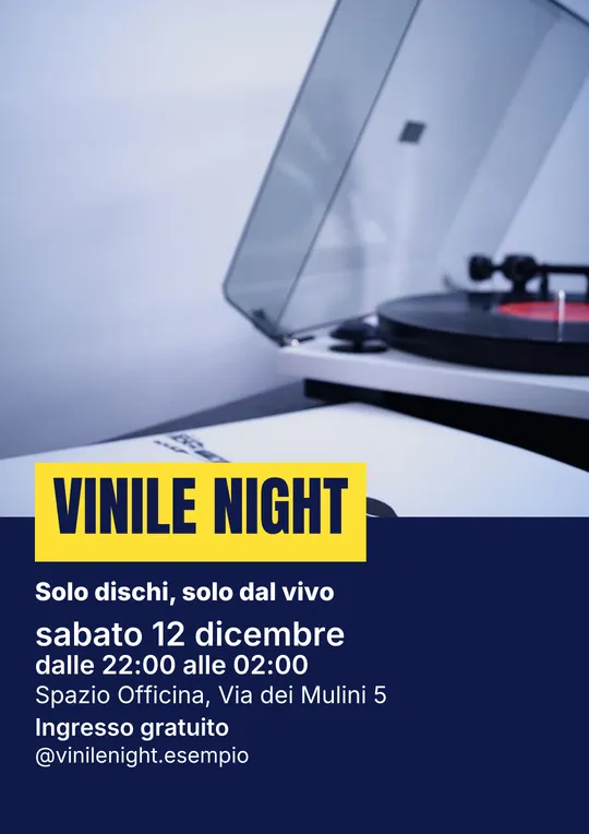 Modello di locandina: Dj set in vinile