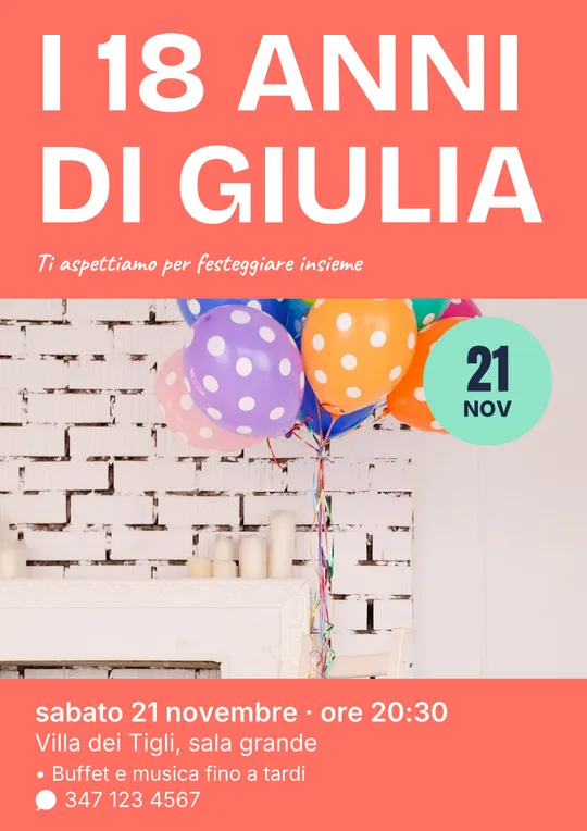 Locandina: I 18 anni di Giulia