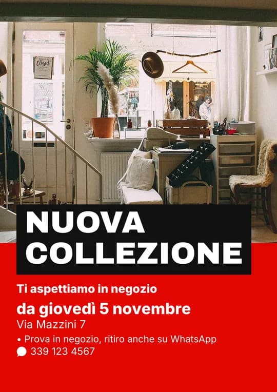 Modello di locandina: Nuova collezione dalla vetrina